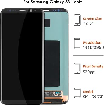 A-MIND OEM For Samsung Galaxy S8 Plus Original AMOLED Screen Replacement S8+ LCD Display 6.2 Touch Screen Digitizer Assembly G955F G955A G955P/V/T/R4 (Black)