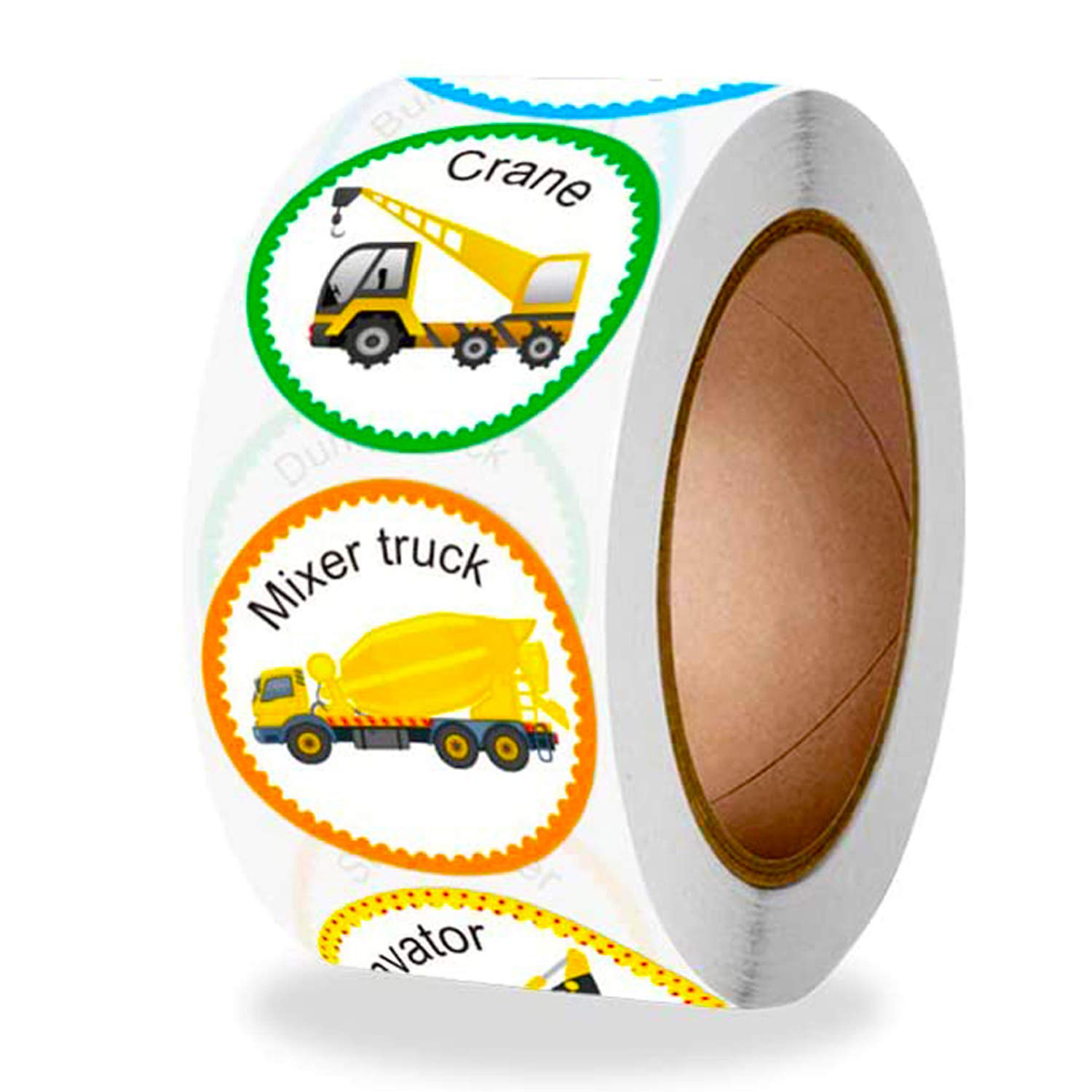 1000 PCS Tractor/Bulldozer/Crane/Dump Truck/Mixer Truck/Steamroller/Mixer Truck/Steamroller/Excavator/Coal Truck Sticker,Gifts/Treats/Goodie Bags/Invitation Card Sticker/Children's Reward Gifts