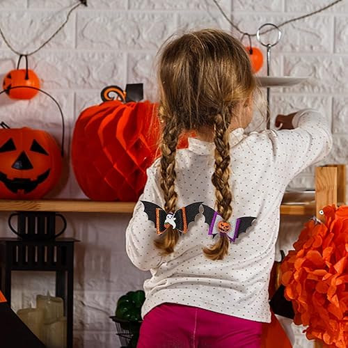 Miniatura 3 de 4 lazos para el pelo de Halloween, pinzas para el pelo de araña fantasma brillante para niñas, lazos de araña para mujer, horquillas de calabaza