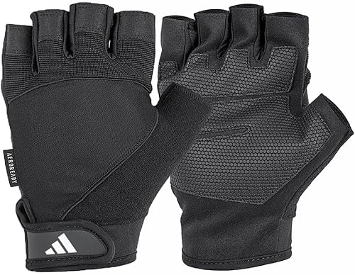 Adidas Aeroready Performance Weightlifting Gloves, Fingerless Workout Gloves