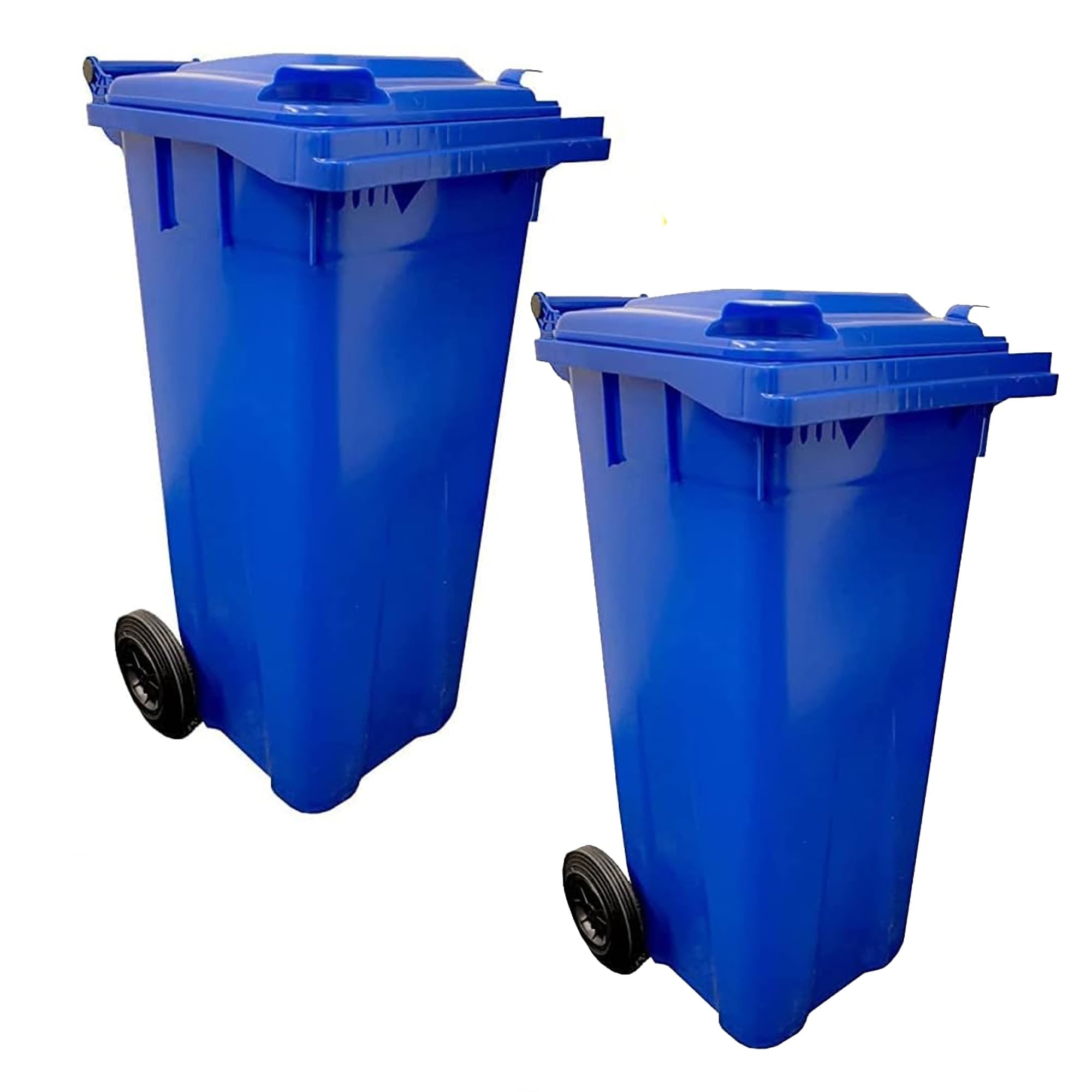 STAR SUPPLIES Blue 140 Litre Strong Sturdy Robust Outdoor Waste Rubbish Recycling Bin With Wheels & Lid