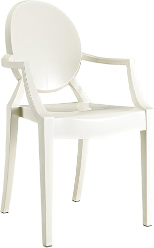 Miniatura 10 de 2xhome - Sillón moderno fantasma con brazo de policarbonato plástico, Plástico, Humo