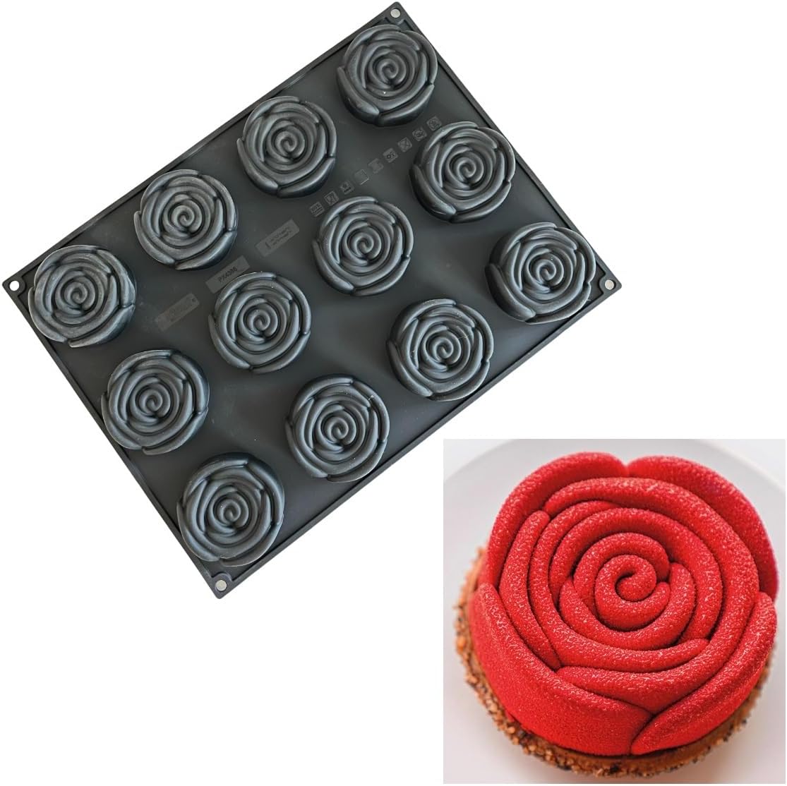 Pavoni PX4386 Pavoflex Silicone Baking Mold Freezing Mould, La Vie en Rose