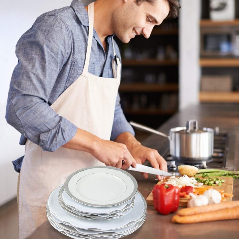30 separadores de platos de fieltro, separadores de platos | protectores de platos de cena, protectores de platos de porcelana, separadores de ollas para proteger y apilar tus
