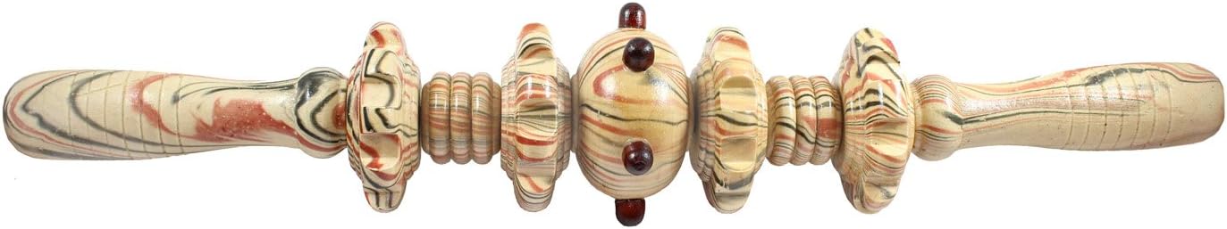 *Clearance Sale* WoodRelief Round Massage Roller Stick by Purelief: The Perfect Massage Roller to Relieve Aching Muscles or for Pre-Workout Loosening with Free E-Book Bonus