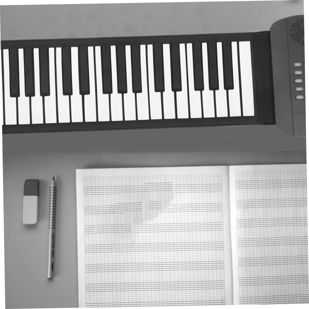 Pianoforte Nero a 61 Tasti Pieghevole Portatile in Silicone