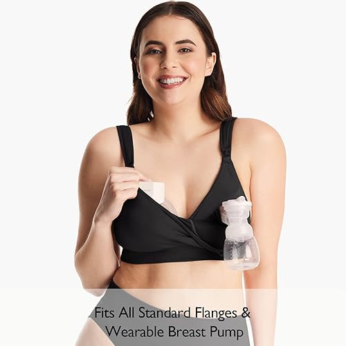Miniatura 5 de Momcozy Lycra Pumping Bra Hands Free with Fixed Padding, Comfortable Support Pumping and Nursing Bra in One
