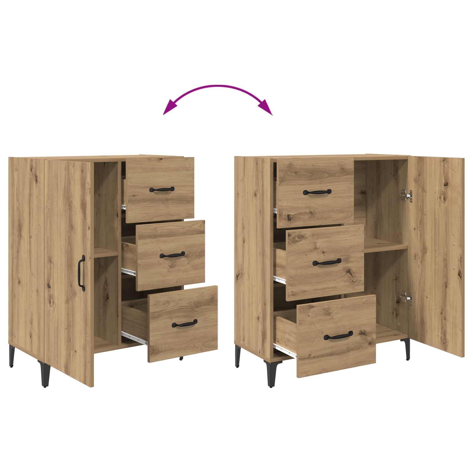 vidaXL Aparador Roble Artisan 69,5 x 34 x 90 cm Madera de ingeniería