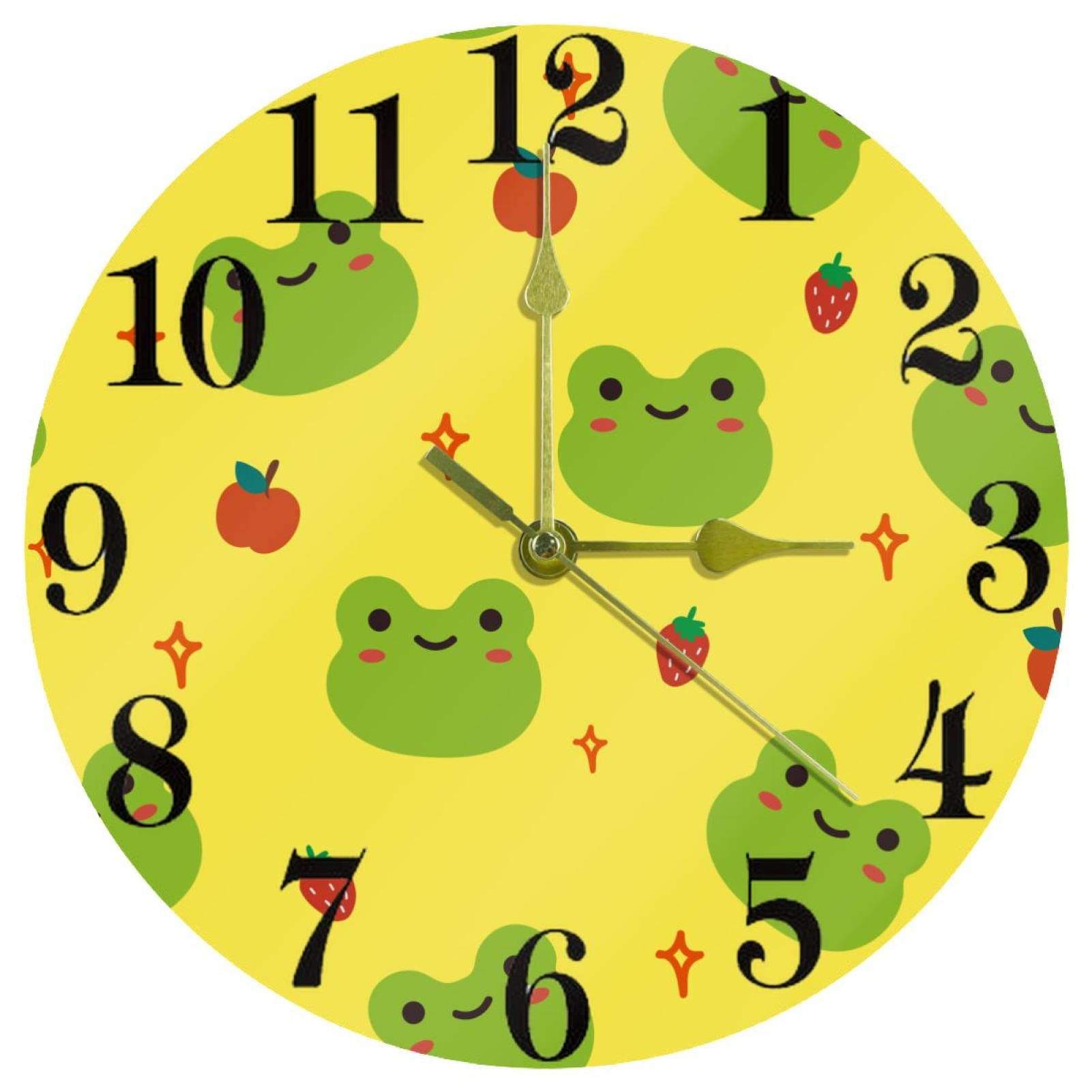 Horloge murale grenouille 25 cm silencieuse sans tic-tac à piles