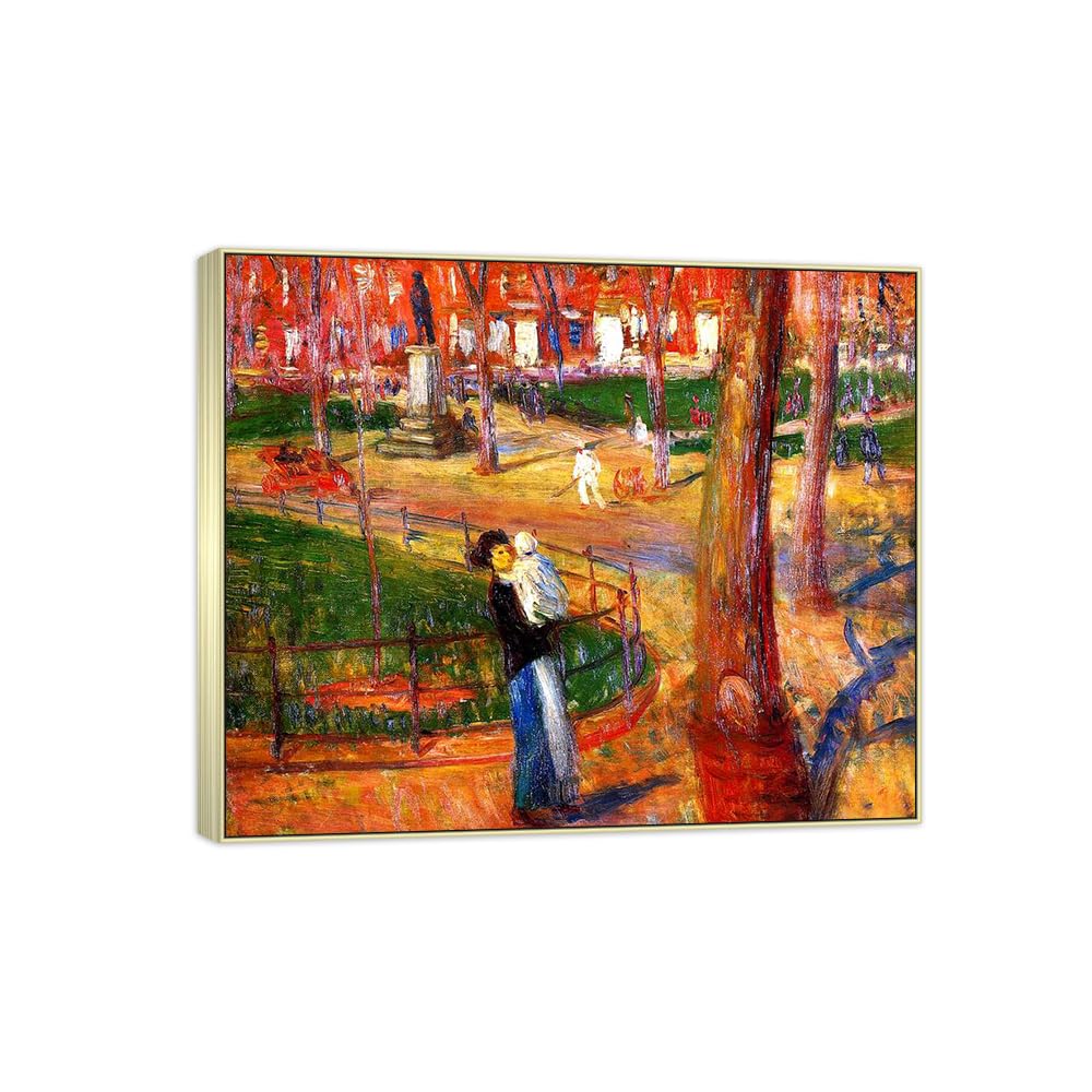 SDYSKKUG William Glackens Canvas Wall Art Prints for Living Room. Mother 85x70cm Silver Frame