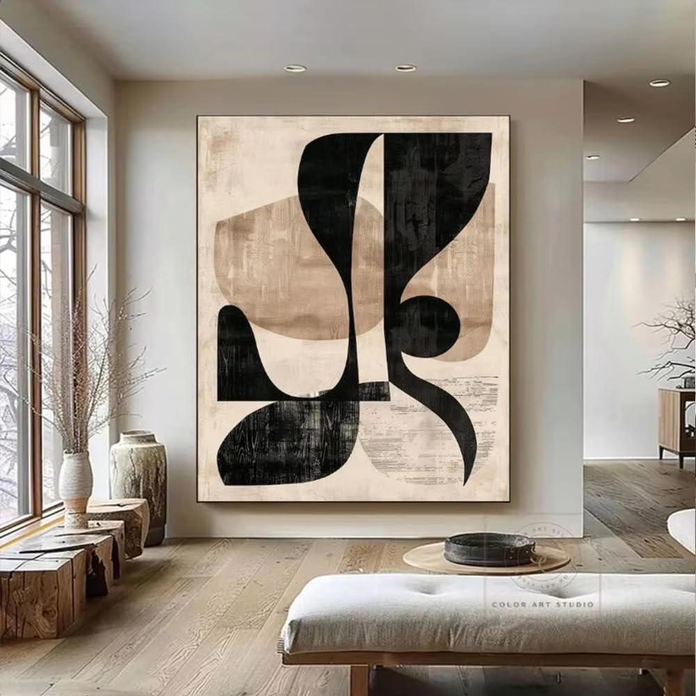 DFZEWKI Abstract Black Gray Line Thick Wall Art Picture Large Mural For Home Living Room Decor Wall Art Prints Ideal(50x70cm(20x28in)/No frame)