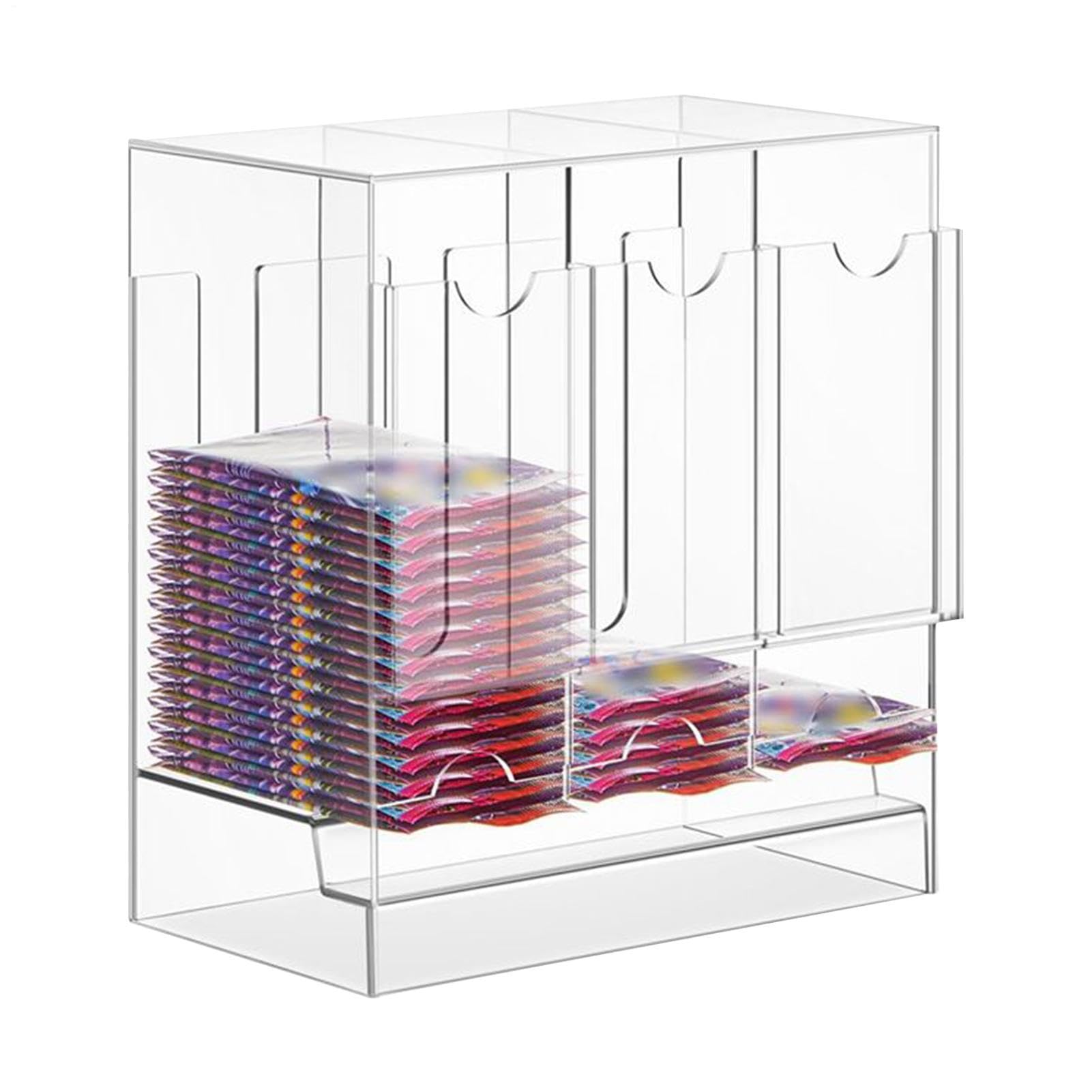 Booster Pack Dispenser – 3 slot Booster Card Storage Box | Acrilico Deck Storage Case Display Protector Contenitore Organizer Box per Collezione Dispensing Shelf Desktop Casa