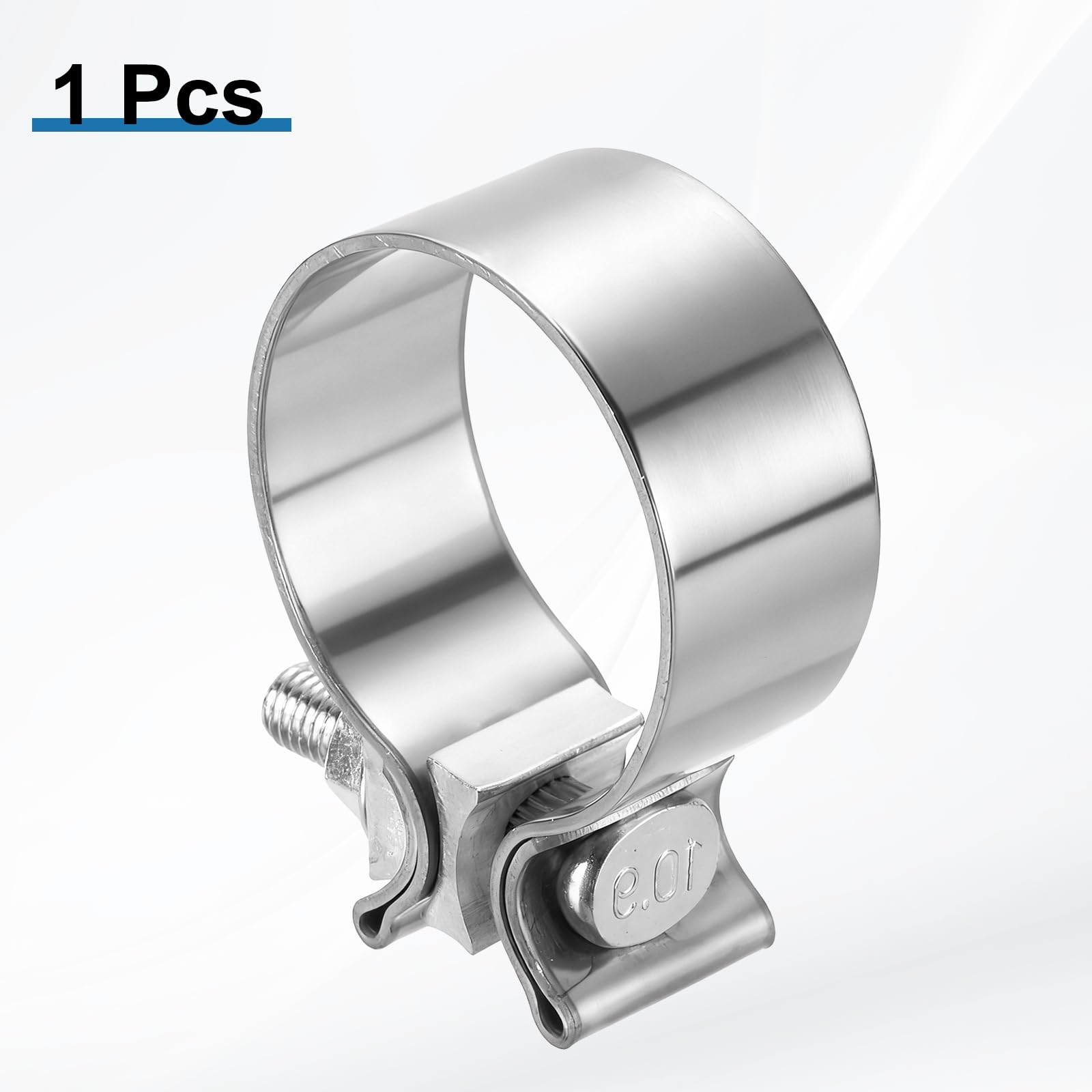 QUARKZMAN Abrazadera de manguera con perno en T de 58-66 mm, acero inoxidable, para escape, 29 mm de ancho, para tubos, silenciadores, mangueras, tuberías de agua, color plateado