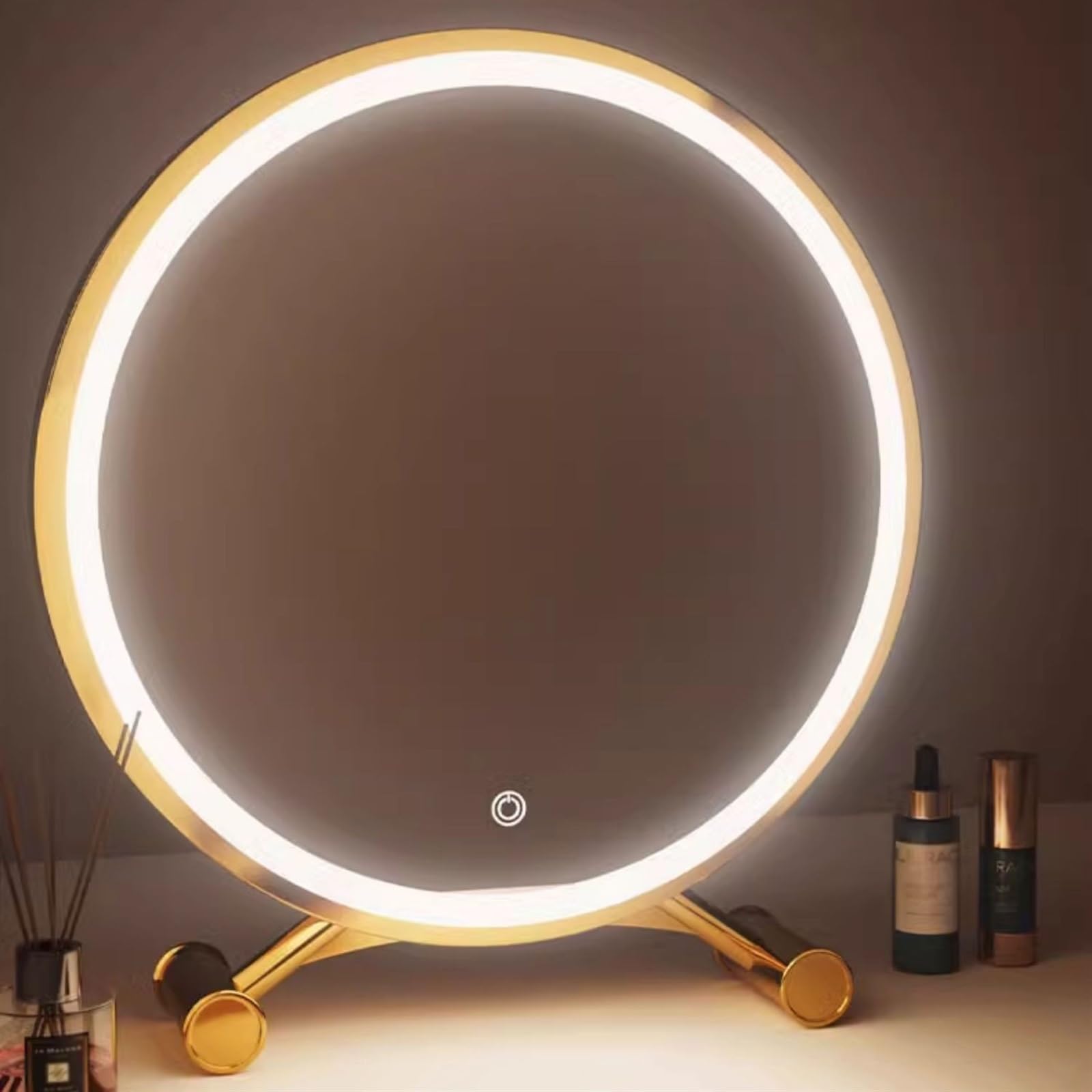 Tabela Biurkowe inteligentne lusterko do makijażu LED z oświetleniem Lustro toaletkowe(Duży)