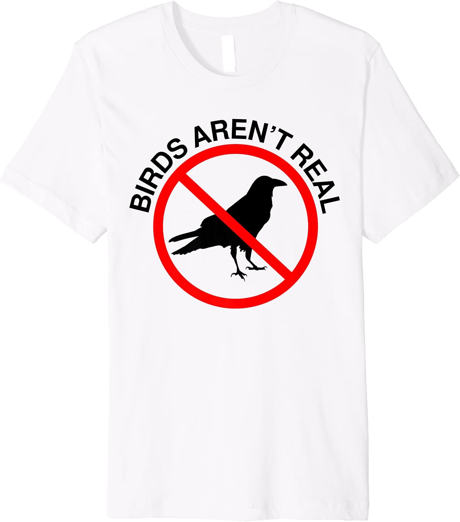 Birds Aren't Real Prohibited Sign Premium T-Shirt