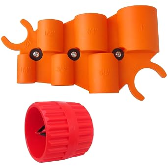 1/4 - 1 Depth Gauge and Pipe Deburring Tool Kit, 1/8 to 1-5/8 Inner Outer Reamer Pipe Tubing Chamfer Tool for PVC PPR Brass CPVC PE-RT Aluminum
