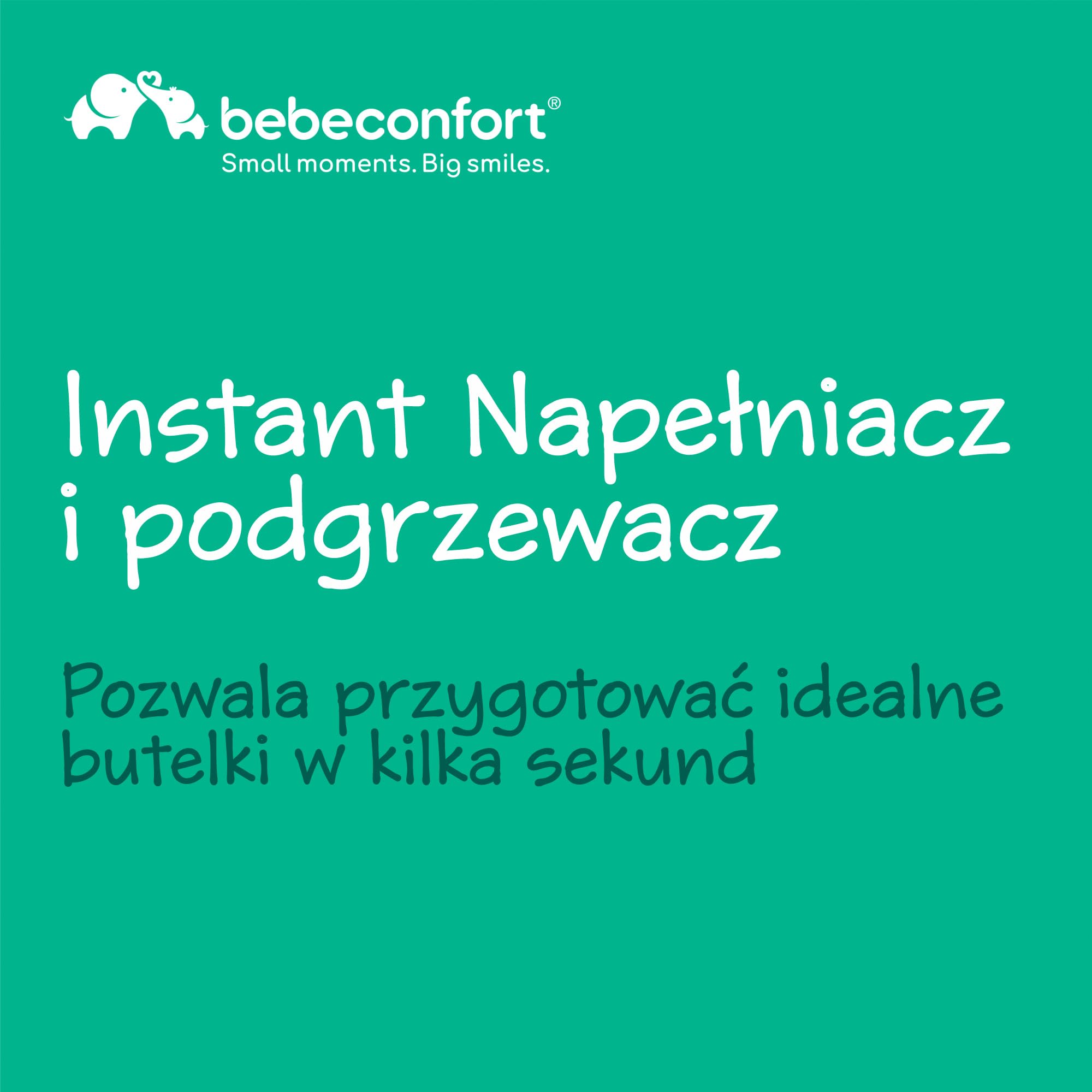 Bebeconfort Instantowy Podgrzewacz do Butelek, Precyzyjna Temperatura w Kilka Sekund, Cichy i Szybki Podgrzewacz do Butelek, Gorąca Woda (80°C), Zbiornik 1,1 L, Pamięć, Samoczyszczący, Kompaktowy