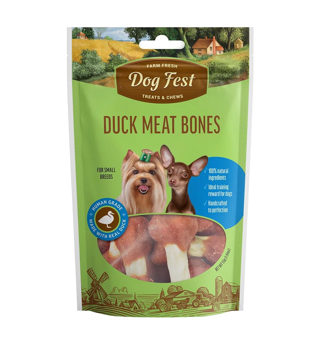 Dog FestDuck meat bones for mini-dogs - 55g (1.94oz)