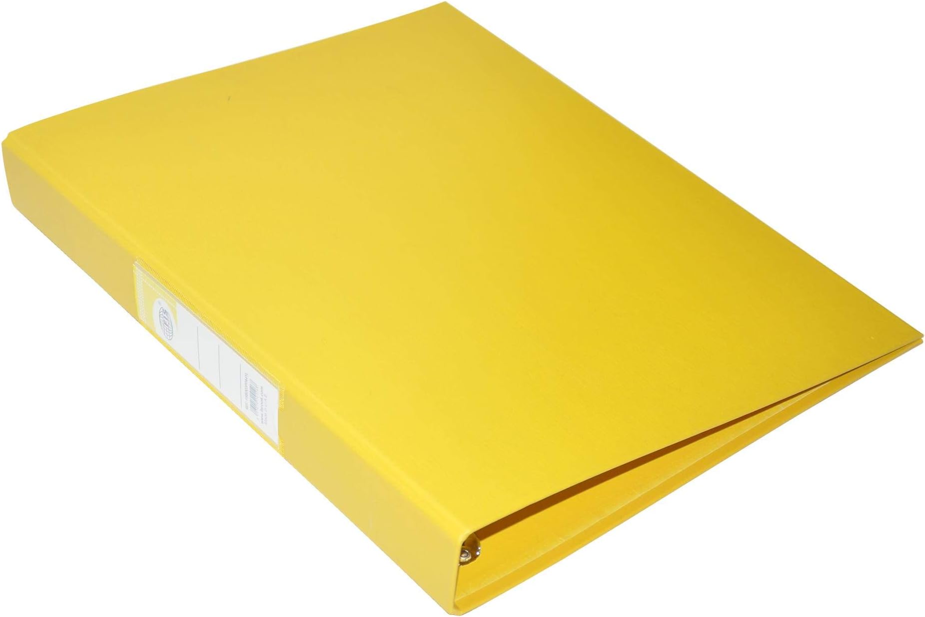 FIS® PP Ring Binders, A4 Size(210x297mm), 3[D] Rings, 25mm Spine Size, with PVC Clear Pocket Spine for Easy Insert Your Customize Label Design, Yellow Color-FSBDD3PPA4YL