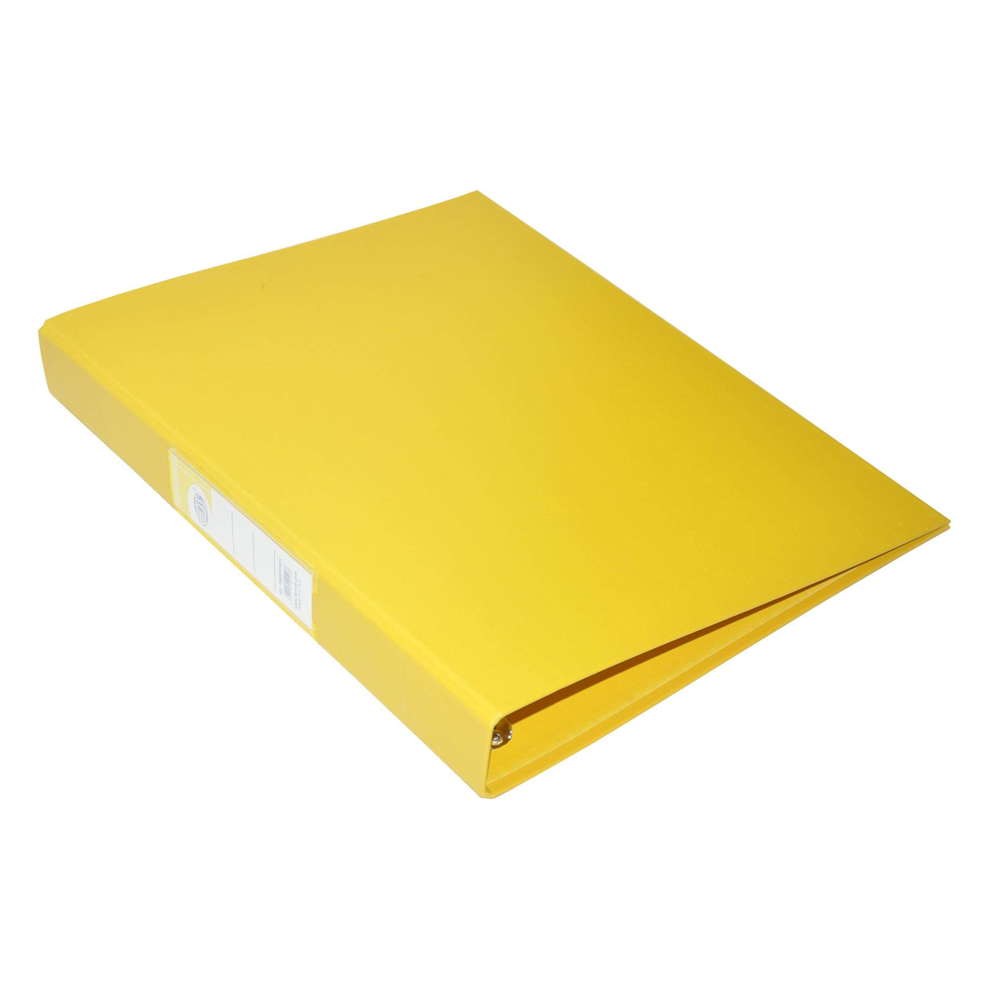FIS® PP Ring Binders, A4 Size(210x297mm), 3[D] Rings, 25mm Spine Size, with PVC Clear Pocket Spine for Easy Insert Your Customize Label Design, Yellow Color-FSBDD3PPA4YL