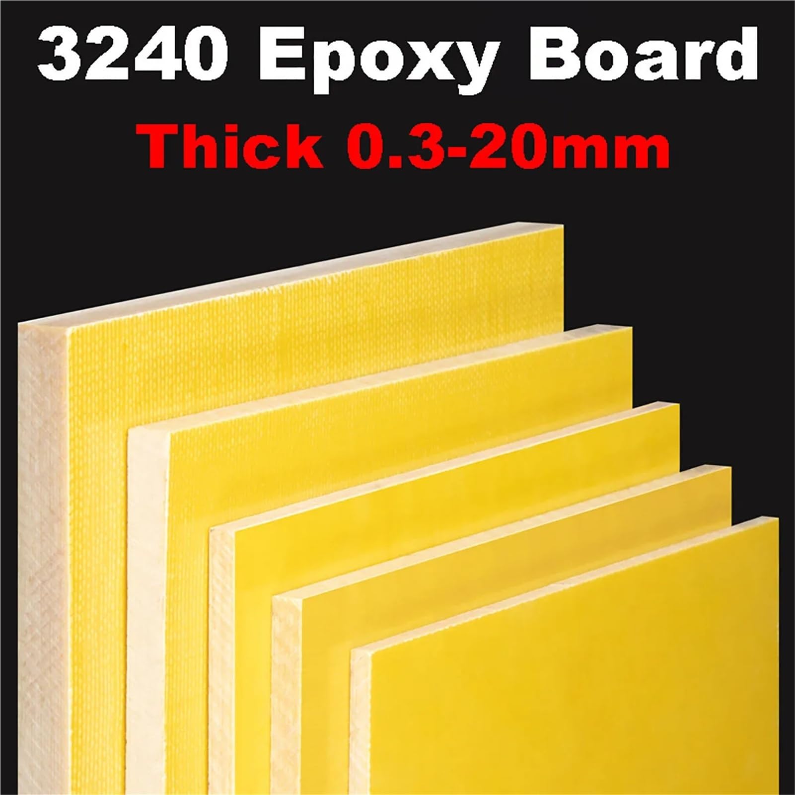 Tablero aislante de fibra de vidrio epoxi 3240, for motores, aparamenta, reguladores de voltaje y piezas mecánicas.(200x300x1mm 5Pcs)
