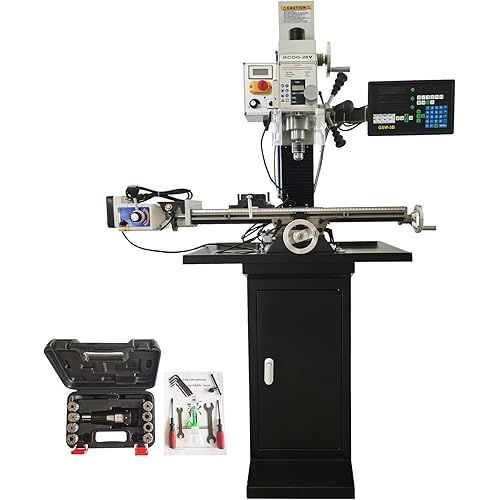 1300W Milling Drilling Machine R8 Taper Drilling Milling Lathe 50-2250RPM Brushless Motor with 27.5" x 7" Workbench for DIY/Metal/Wood Working 110V