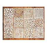 Leopard Stencil Cheetah Stencil Animal Cow Print Plastic Acrylic Stencils for Bleaching Shirts, Reus