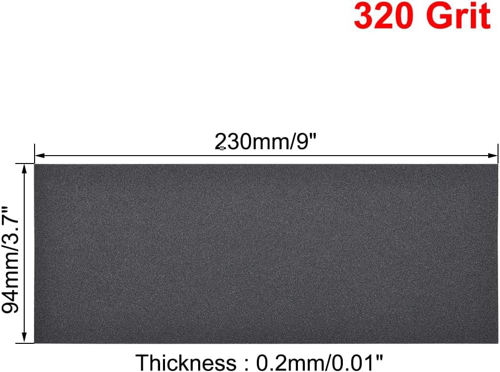 MACHSWON 9 x 3.6inch Wet Dry Silicone Carbide Paper Waterproof Sandpaper for Wood Furniture Finishing Metal Sanding 5pcs 320 Grits - Image 3