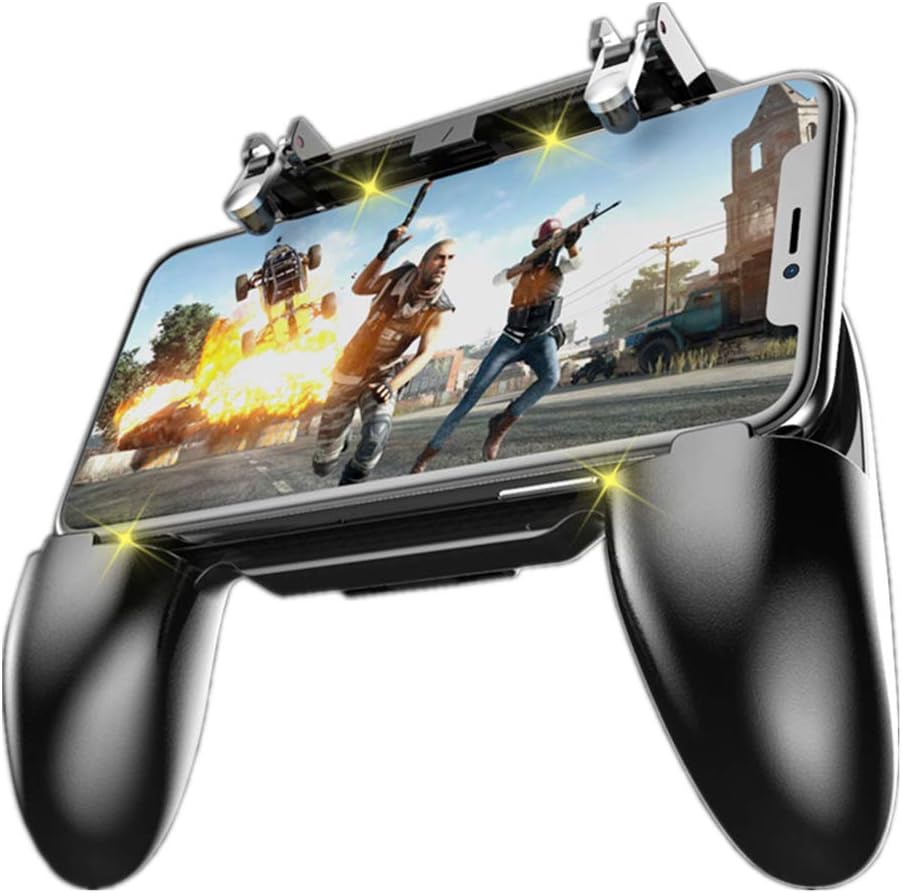 COOBILE Mobile Game Controller for PUBG Mobile Controller L1R1 Mobile Game Trigger Joystick Gamepad for iOS & Android Phone(W10 update)