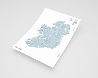 MG Global Modern Poster of Ireland Topographic 1 | 11x17 12x18 16x24 24x36 Maximal Unframed Artwork Print | Maximalism Hometown City Wall Art for Gift | Maximalist Home Office Decor