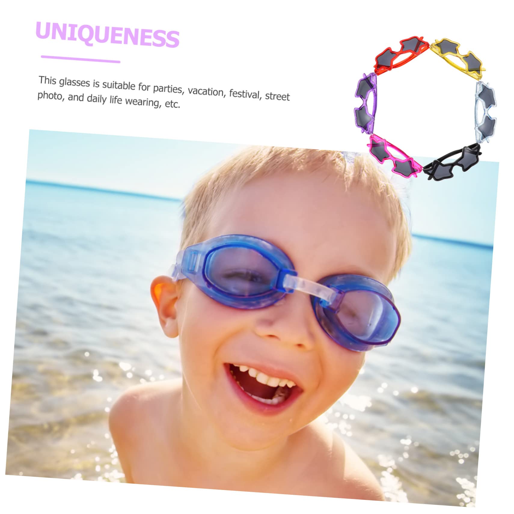 Ausgefallene Brille Stern Sonnenbrille Große Mode Sonnenbrille Große Kinder Hawaiianische Party Kinderbrille Sternförmige Brille Sternförmige