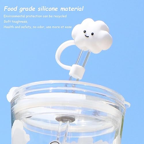 Miniatura 8 de Repuesto de popote para accesorios de copa Stanley  6 fundas de popote para 6 popotes reutilizables, bonitas fundas de popote de silicona para tapas