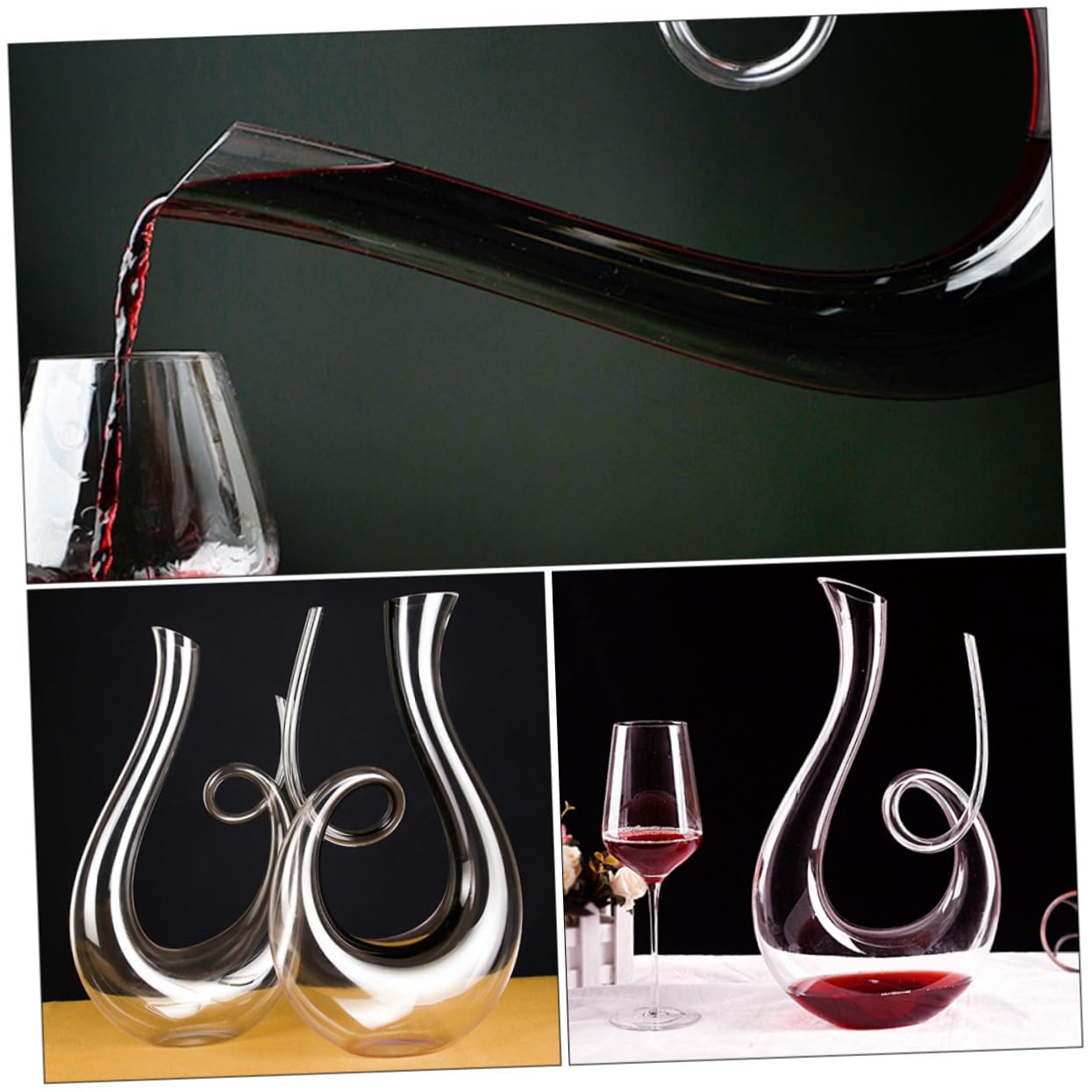 FUNOMOCYA 1pc Creative Wine Aerator Decanter Transparent Glass Wine Dispenser for Home Bar and Kitchen Smooth Pouring Design for Enhancing and Flavor