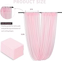 Vista 29 de Ivory Ceiling Drapes 6 Panels 5ftx10ft Wedding Arch Draping Fabric Chiffon Wedding Drapes Curtain Decorations with Rod Pocket