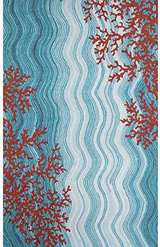 Liora Manne Square Mystic IV Sea Scape Rug, Indoor/Outdoor, 8', Water