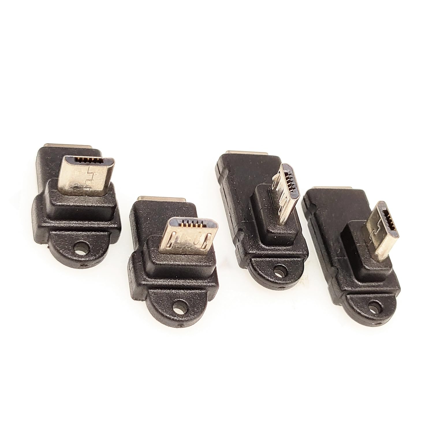 Micro USB 2.0 5Pin Male to Female M to F Extension Connector Adapter Long Plug Connector 90 Degree Right & Left Up Down Angled (ST+UP+DO+LE+RI)