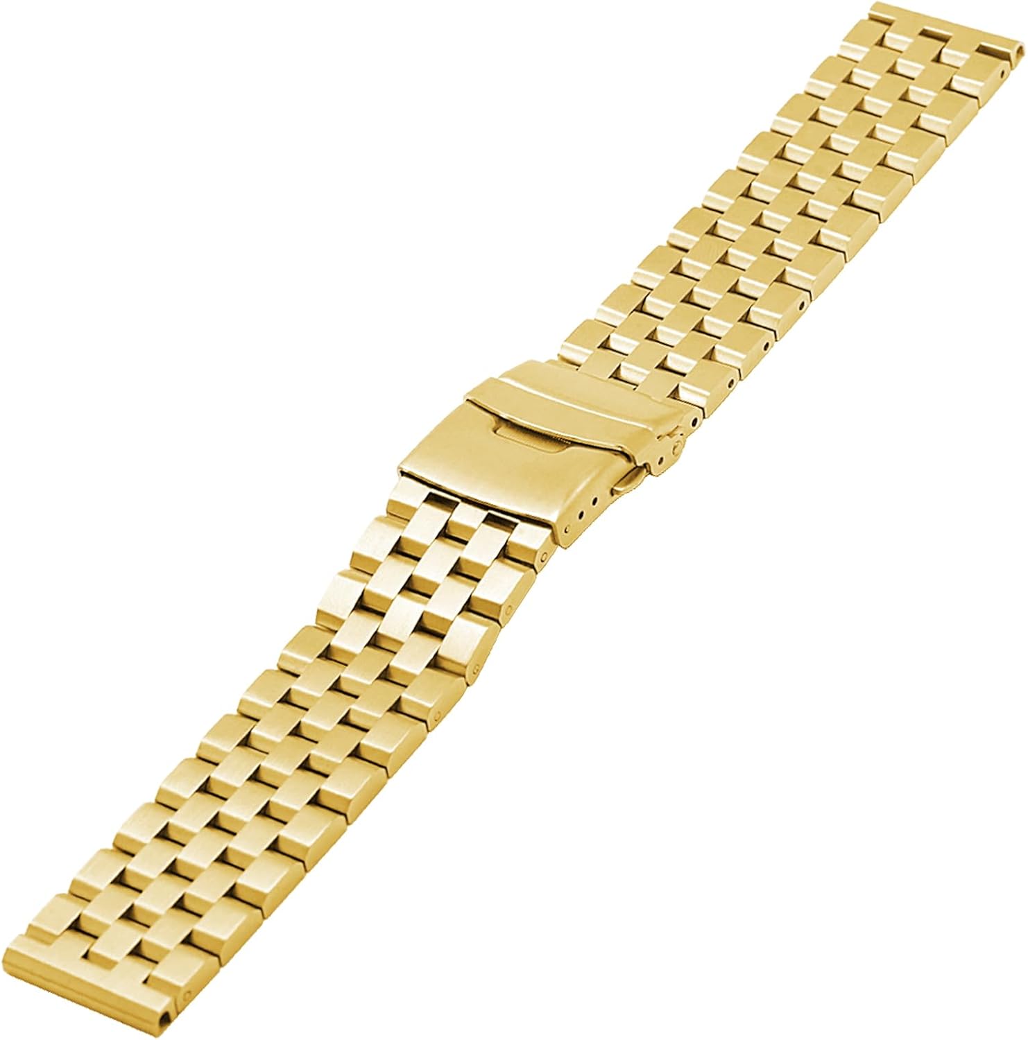 Kai Tian Metal Watch Bands for Men Women Solid Stainless Steel Watch Band 18 20 22 24 26mm Watch Bracelet Strap with Deployment Double Lock Black Silver Blue Gold