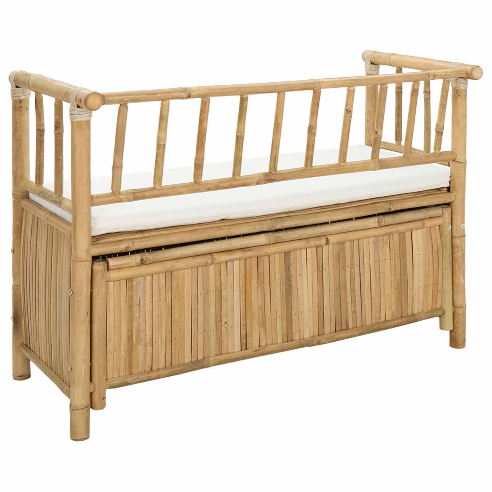 Szafka ogrodowa Ławka 110 x 47 x 80 cm Bambus naturalny prostokątny
