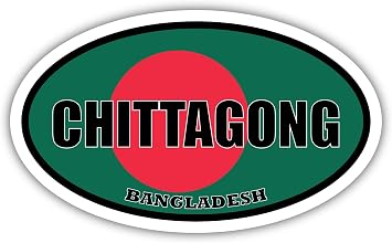 Chittagong Bangladesh Flag Oval Decal Vinyl Bumper Sticker 3x5 inches