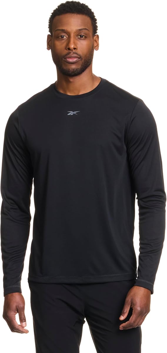 Reebok Id Train Camiseta de manga larga con cuello redondo para hombre