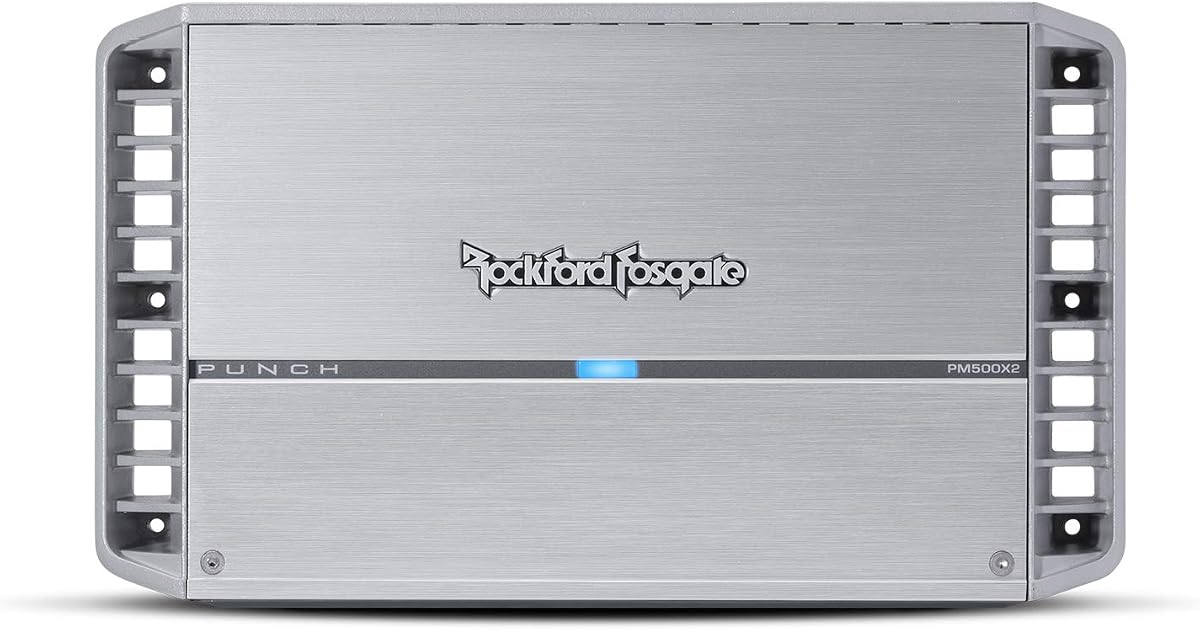 Rockford Fosgate Punch PM500X2 500-Watt 2-Channel Marine Amplifier | Class A/B, Ideal for Driving a Pair of 8-ohm SVC Subwoofers or Four 2-ohm DVC Subwoofers