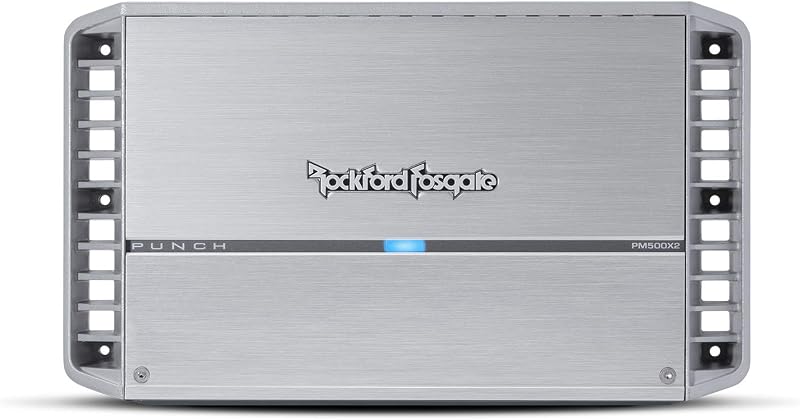 Rockford Fosgate Punch PM500X2 500-Watt 2-Channel Marine Amplifier | Class A/B, Ideal for Driving a Pair of 8-ohm SVC Subwoofers or Four 2-ohm DVC Subwoofers