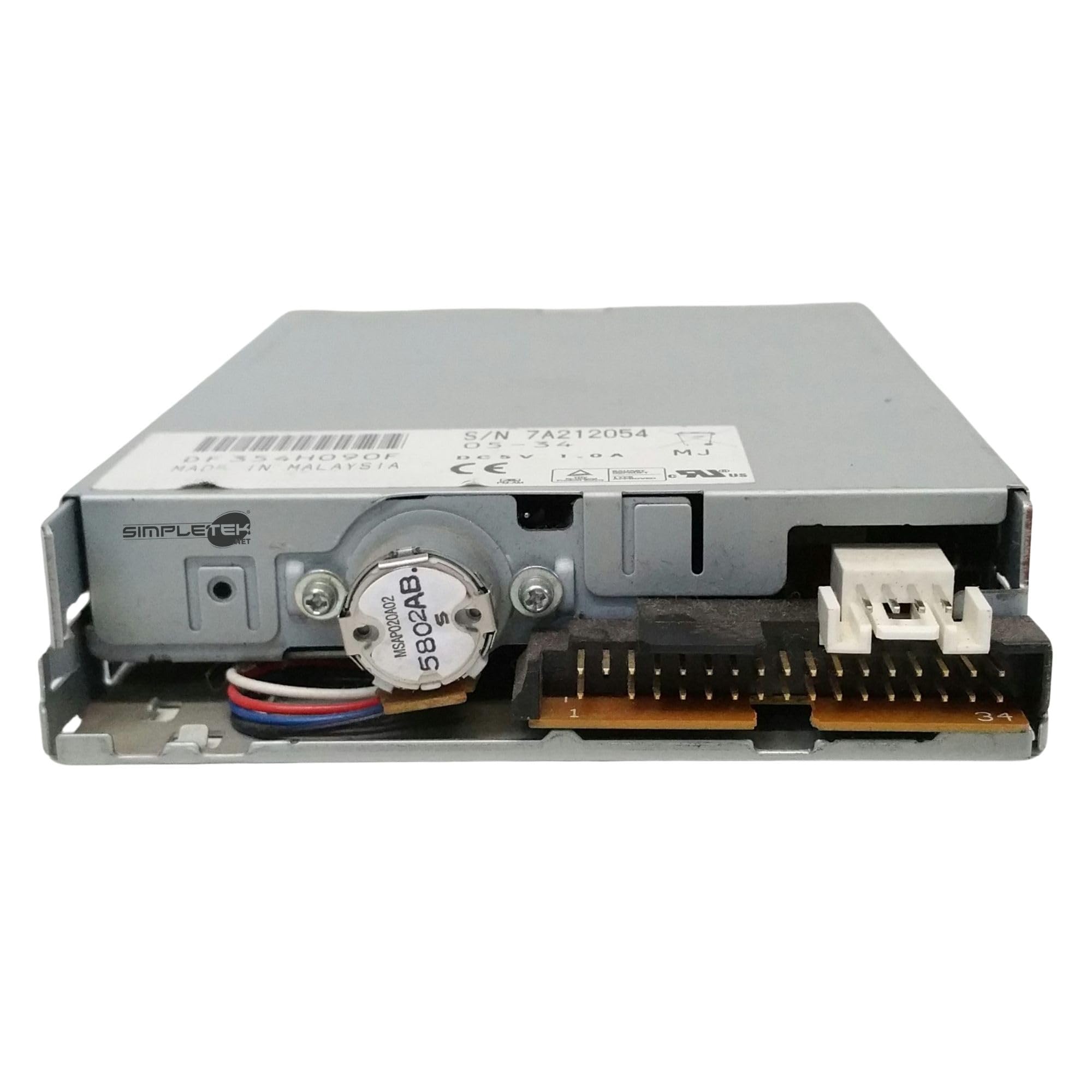 SIMPLETEK - Lector Floppy Disk 3.5" Interno DF354H090F - 1.44MB IDE PATA EIDE Blanco | FDD para ordenador de sobremesa y servidor (reacondicionado)