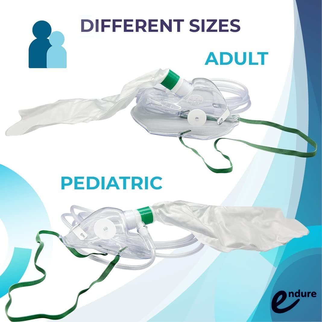 Endure Elongated Non-Rebreathing Oxygen Mask, Rebreather Oxygen Mask (Adult) (5)