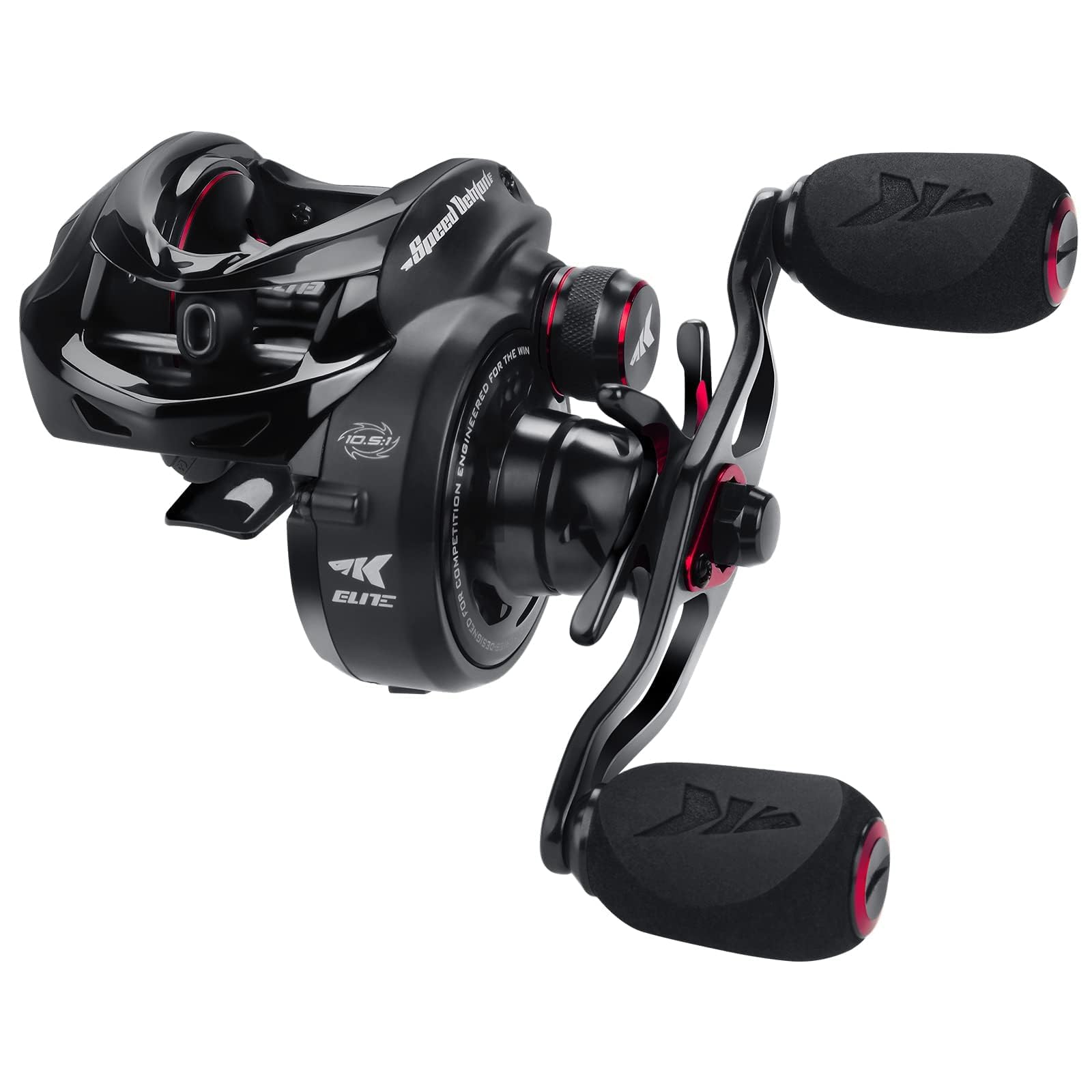 Speed Demon Elite Fishing Reel, World's Fastest 10.5:1 Gear Ratio/Deadbolt Baitcasting Reel, 10+1 Shielded Stainless Steel BB, CNC Lightweight Aluminum Frame, Available in Skipping Version