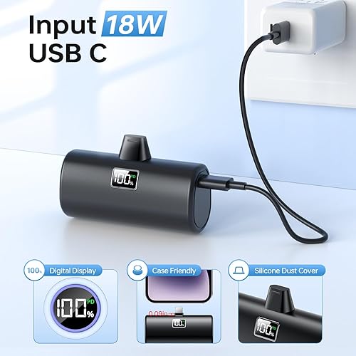 Miniatura 4 de IFIDOL Power Bank Mini cargador portátil de 6,000 mAh y 20 W de carga rápida, compatible con iPhone 1414 Pro  14 Plus  14 Pro Max, iPhone 13 y 12