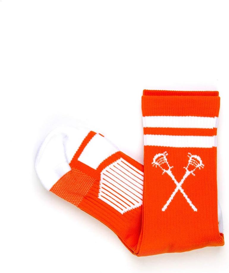 ChalkTalkSPORTS Lacrosse Performance Crew Socks - Retro Crossed Sticks - Youth & Adult - Multiple Colors - Lax Mid-Calf Socks - Image 6