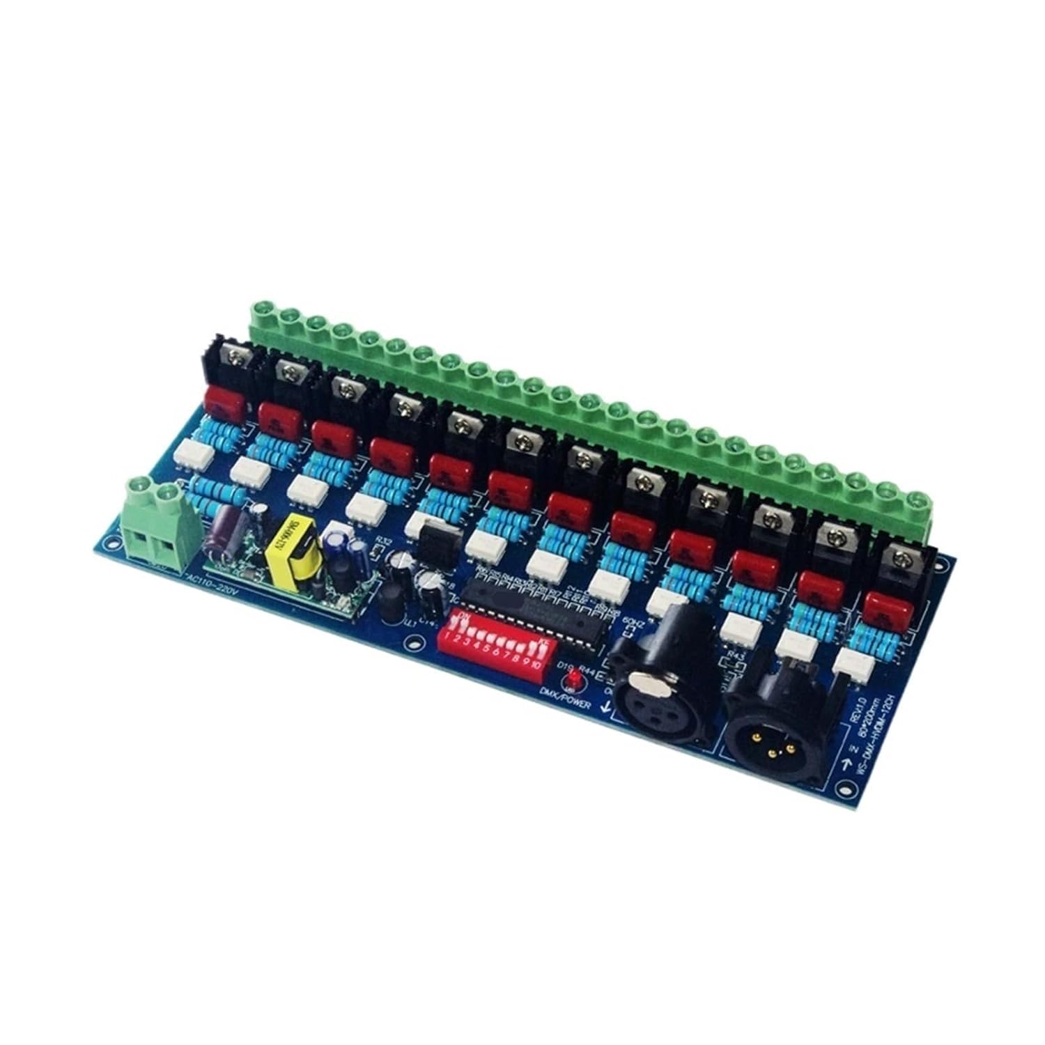 High Voltage 6/12 Channel DMX512 decoder 50HZ 6/12CH dimmer Suitable for Incandescent Bulb Stage Lighting AC110V-220V(WS-DMX-HVDIM-12CH)