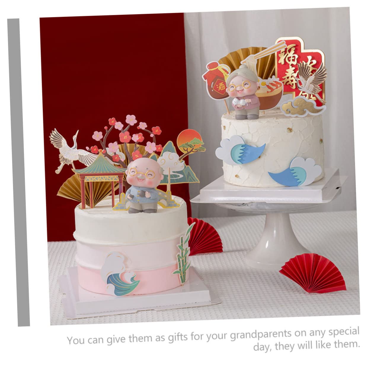 Cabilock 10 Pièces décoration de gâteau d'anniversaire décoration de Mariage décorations de Mariage vyndil Home Decor Ornement de Figurines de Couple de Personnes âgées Aimer la Statue âgée