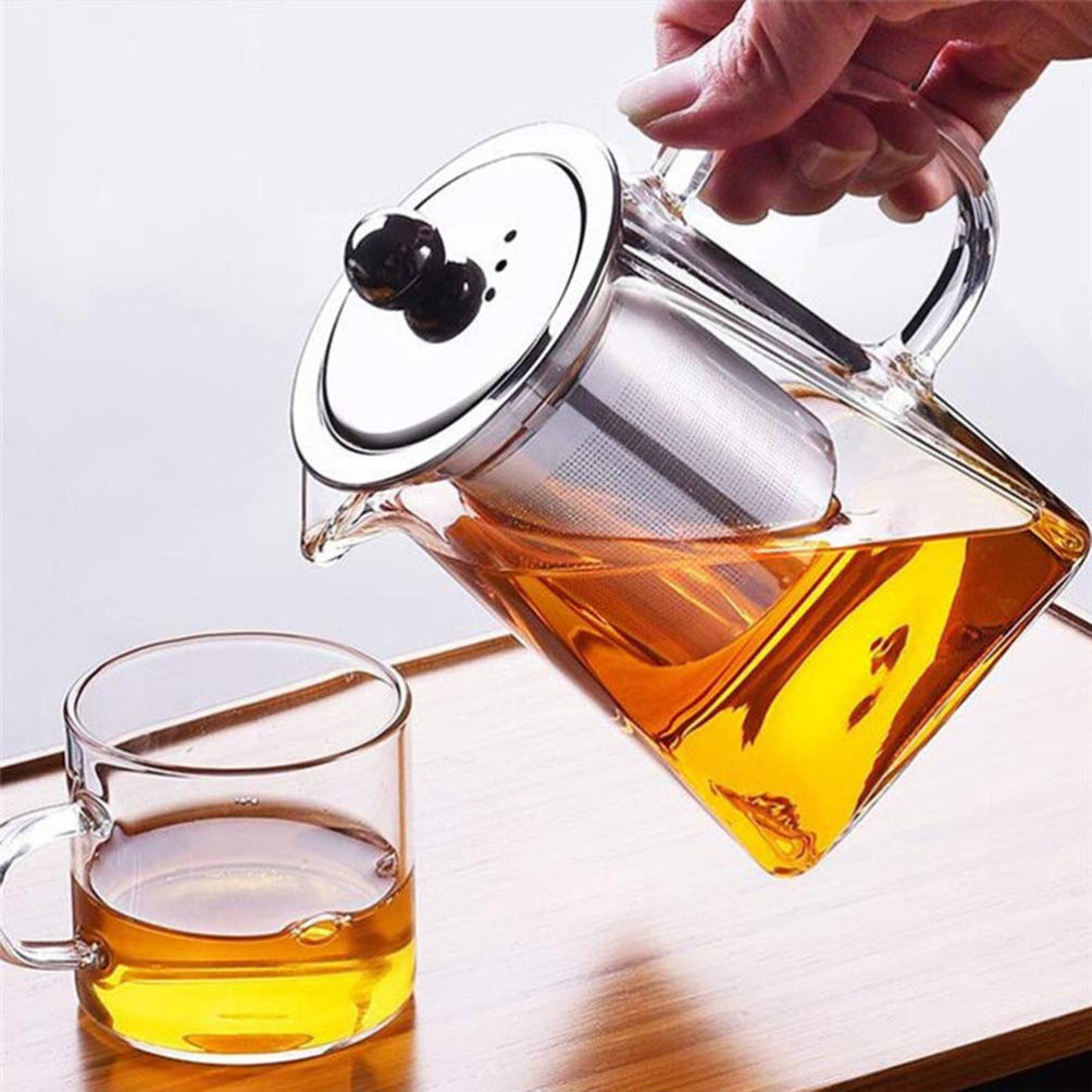 Herbata jaśminowa Szklany czajniczek z zaparzaczem Odporny na wysoką temperaturę Dzbanek do herbaty liściastej 550 ml Woda Nalewanie herbaty Stalowe sitko Czajnik do kawy i herbaty Dzbanek kuchenny
